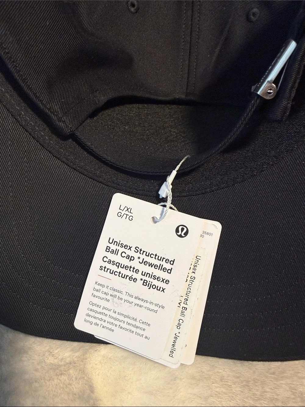 lululemon athletica Black Structured Ball Cap with Jeweled Logo